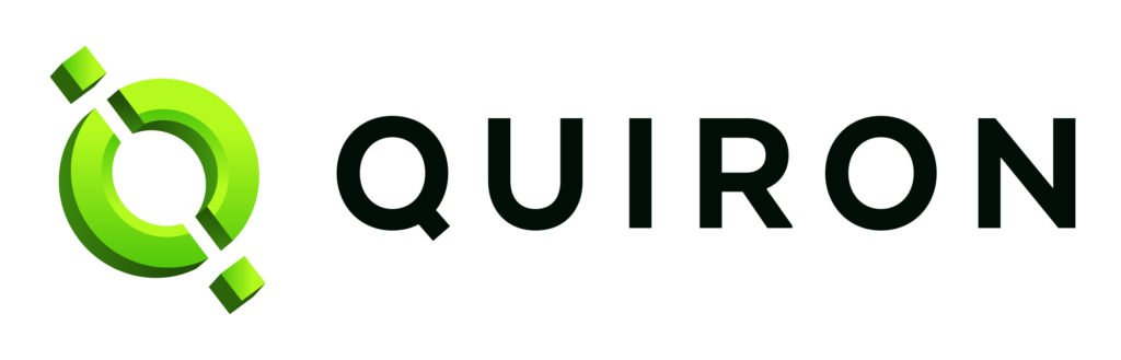 alt="Ilustração de logo e logotipo de marca da empresa de tecnologia Quiron."